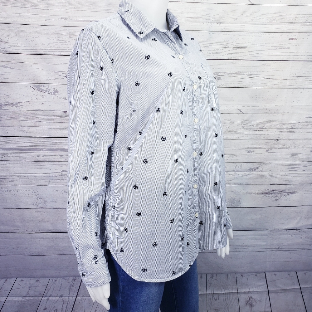 OLD NAVY SHIRT LONG SLEEVE PRINT CAT.